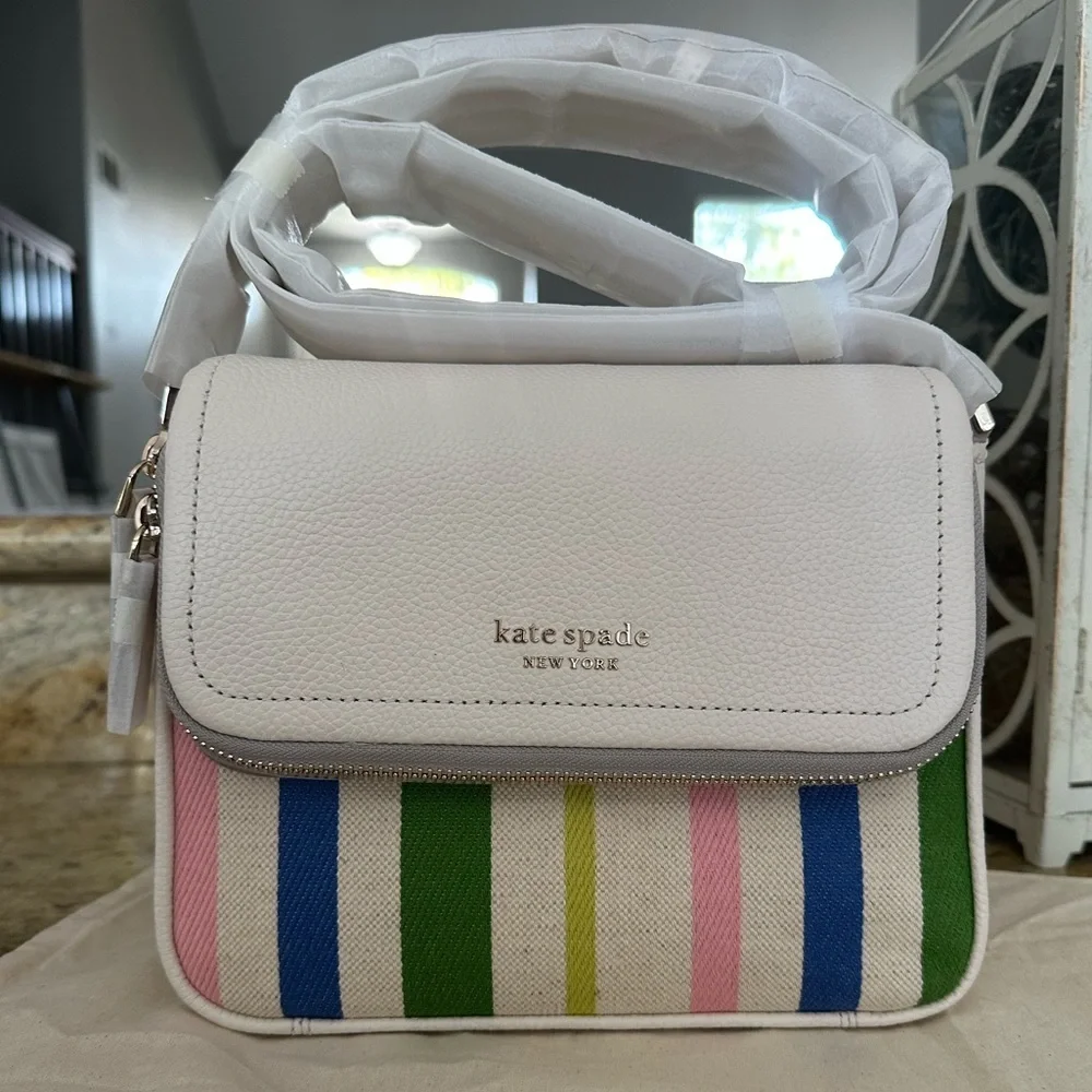 New Kate spade run around breezy stripe crossbody bag